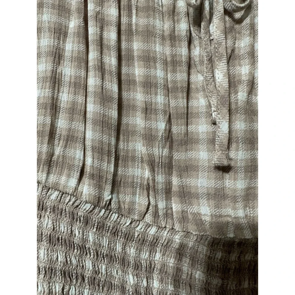 Pink Rose tan white checked shirt size L‎ - Picture 4 of 4